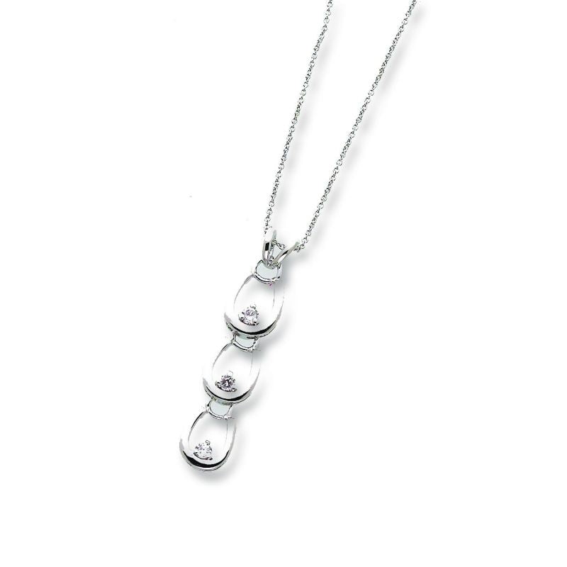 Three Horseshoes with Clear Rhinestones Necklace