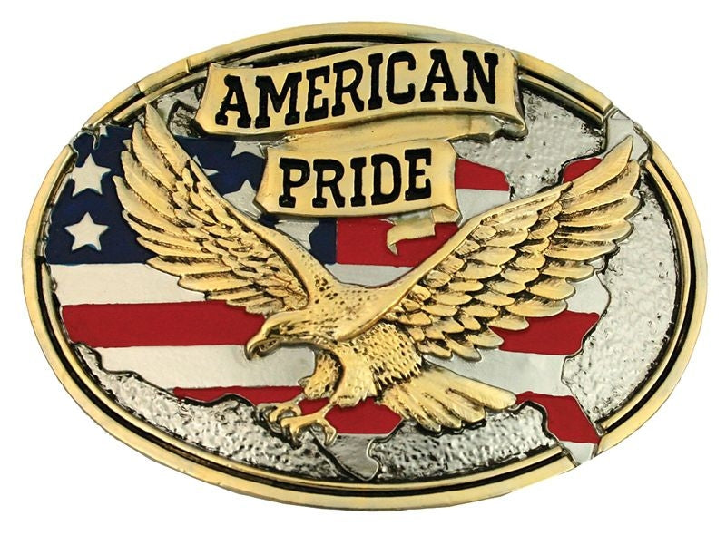 American Pride Attitude Belt Buckle Brn