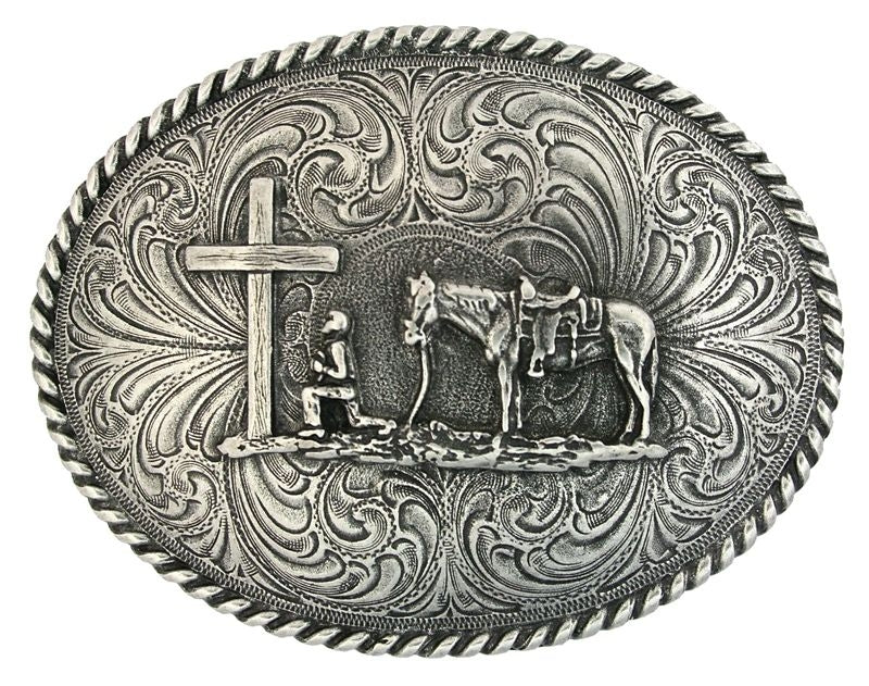 Christian Cowboy Attitude Belt Buckle Brn