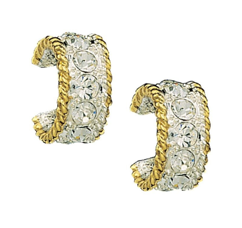 Crystal Shine In Gold Small Hoop Earrings