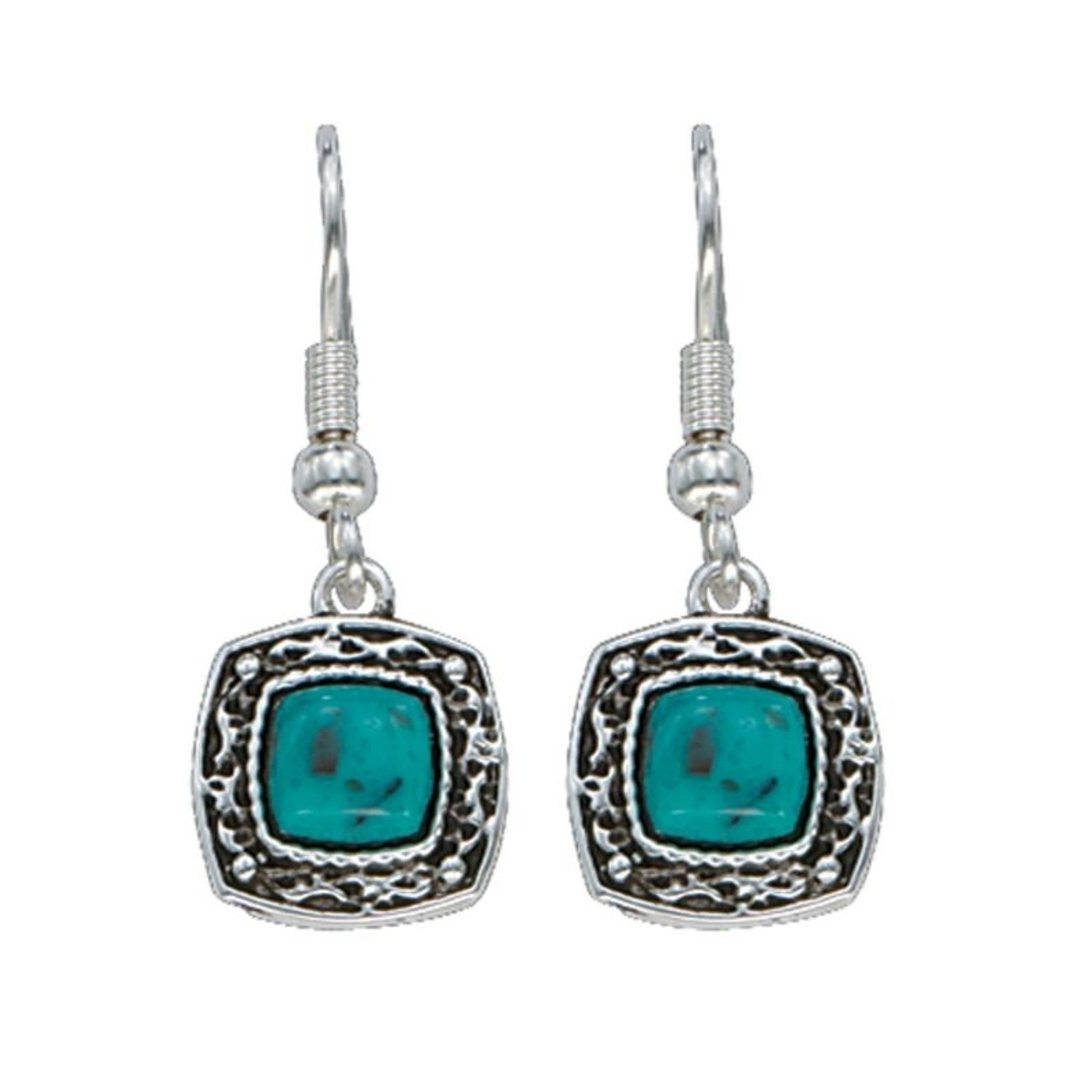 Montana Silversmiths Blue Earth Drop EarringsBk/Wh