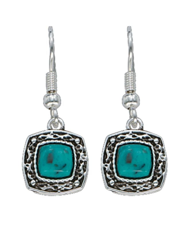 Montana Silversmiths Blue Earth Drop EarringsBk/Wh