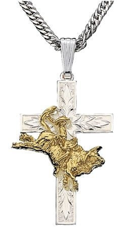 Montana Silversmiths Bull Rider Cross Necklace