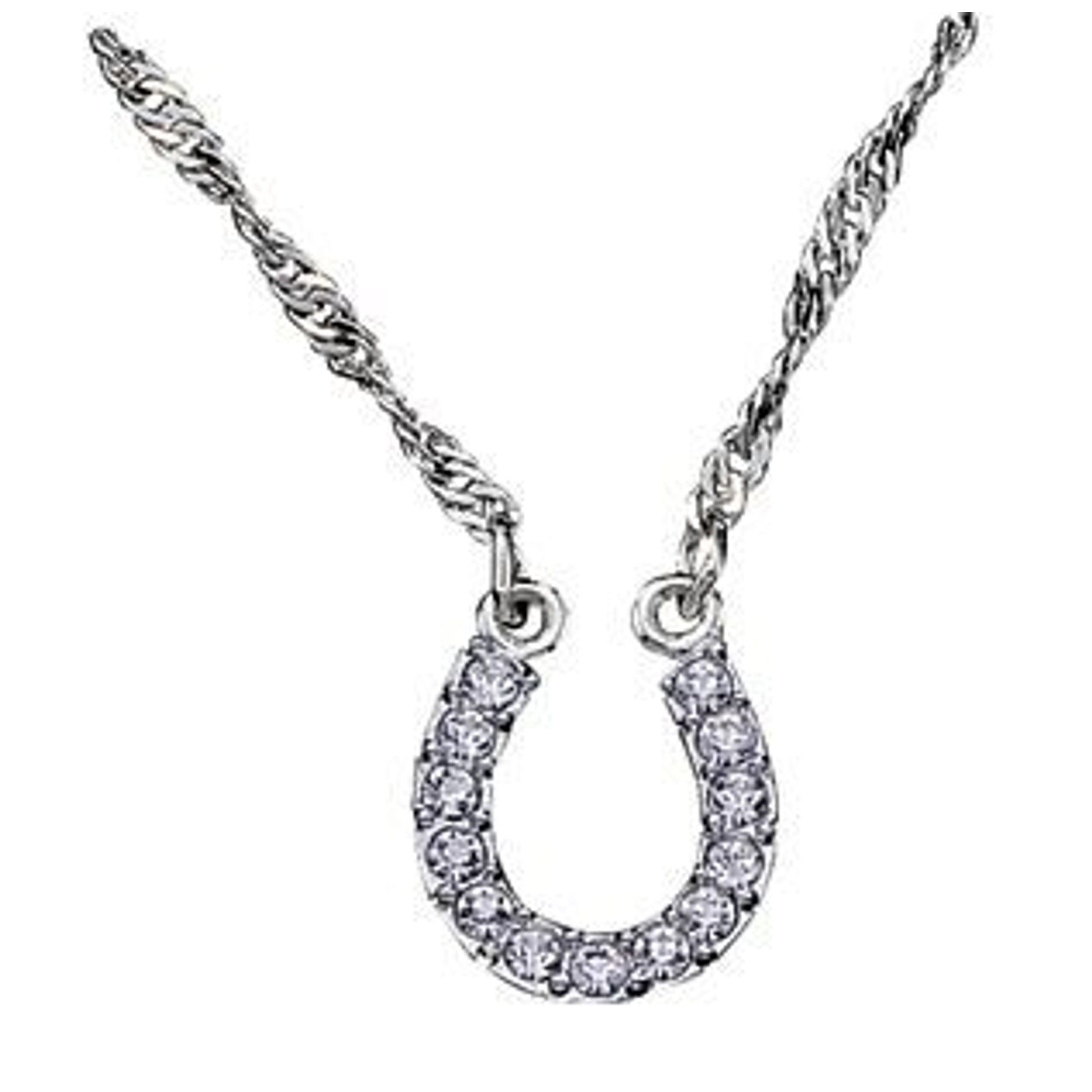 Crystal Clear Lucky Horseshoe Necklace