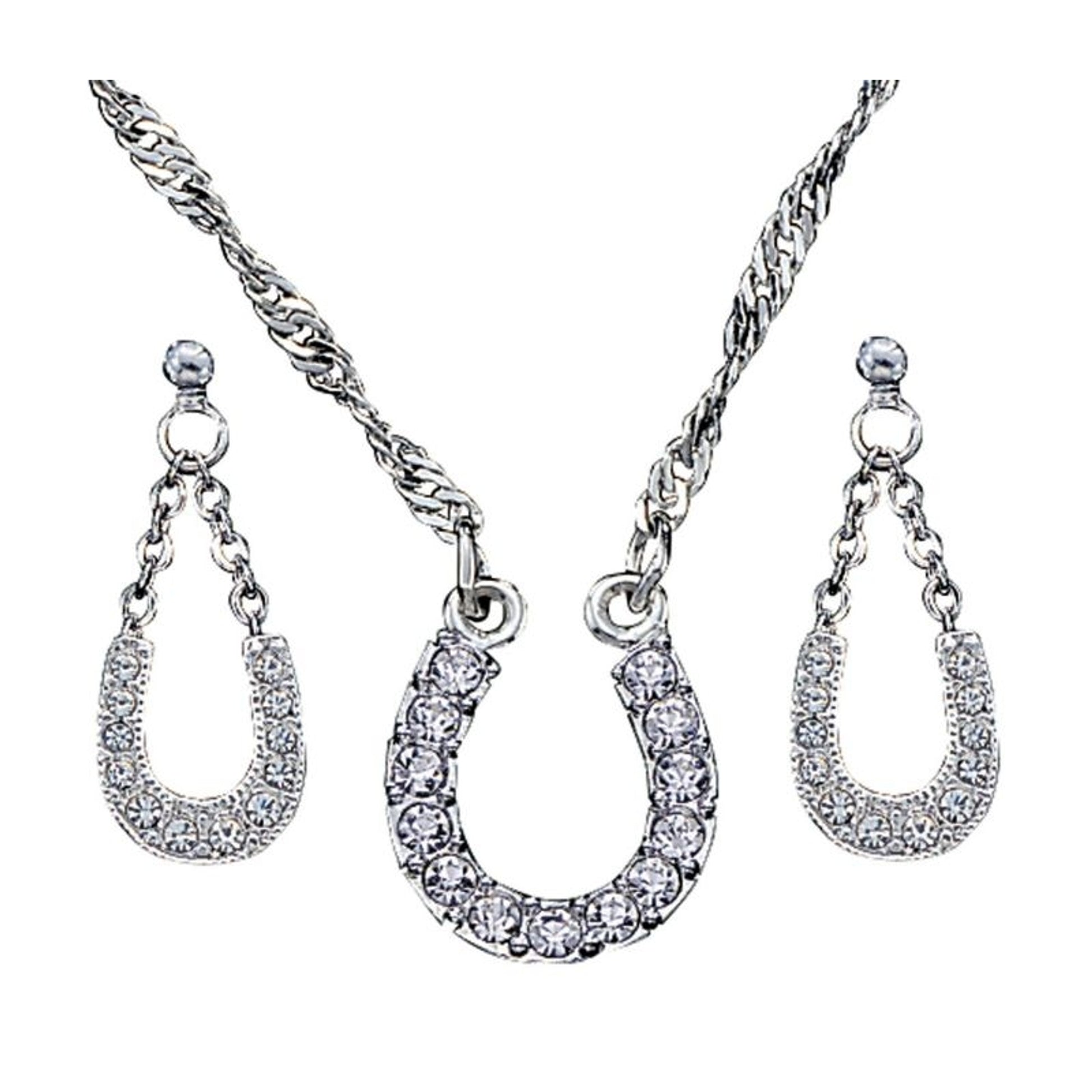 Crystal Clear Lucky Horseshoe Jewelry Set