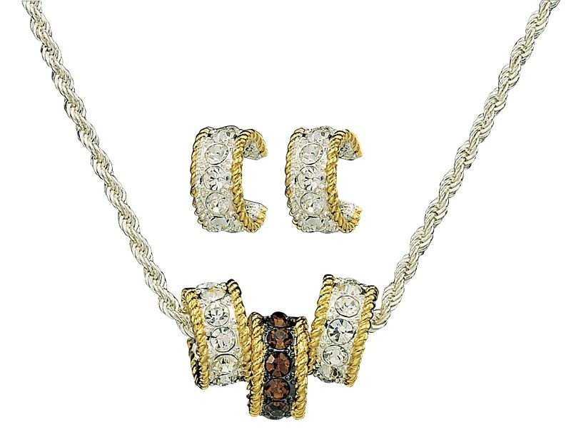 Montana Topaz Crystal Shine Triple Ring JewelrySet