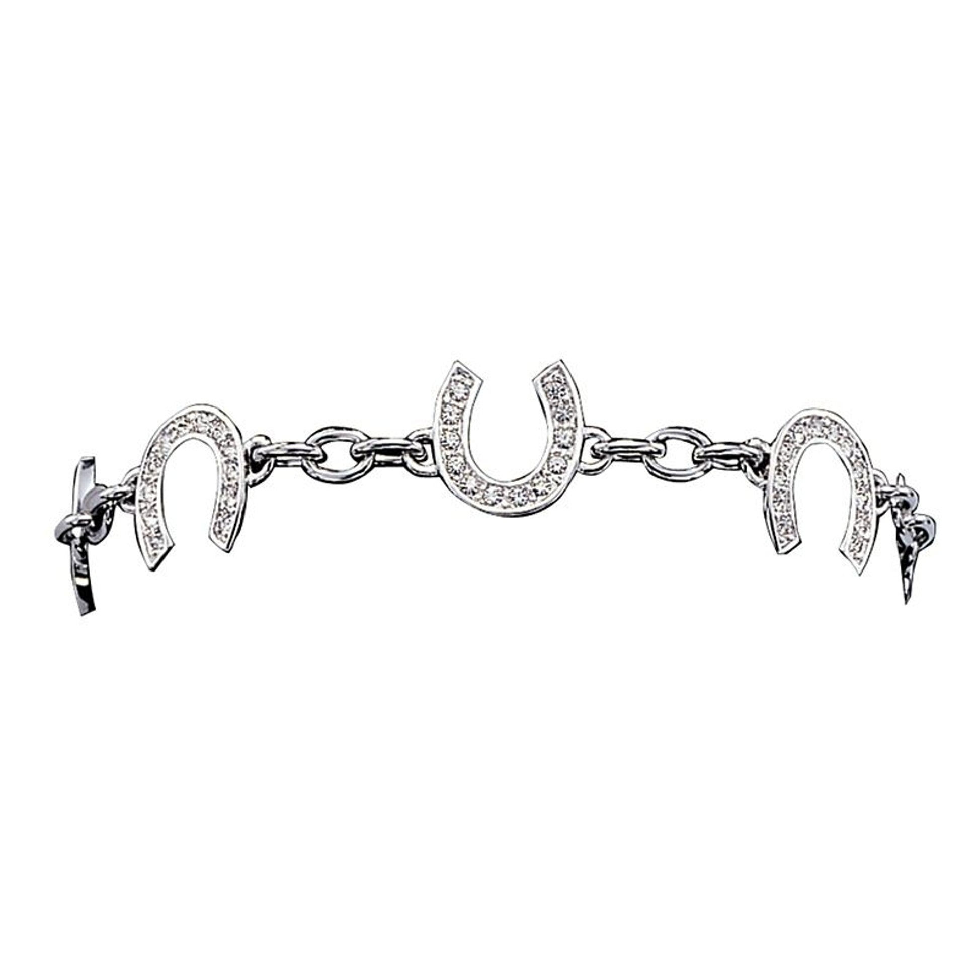 Crystal Clear Lucky Horseshoe Link Bracelet