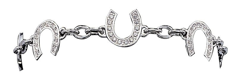 Crystal Clear Lucky Horseshoe Link Bracelet