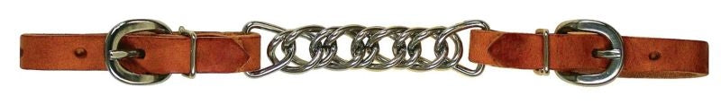 Harness Leather Flat Link Strainless Curb Chain Br