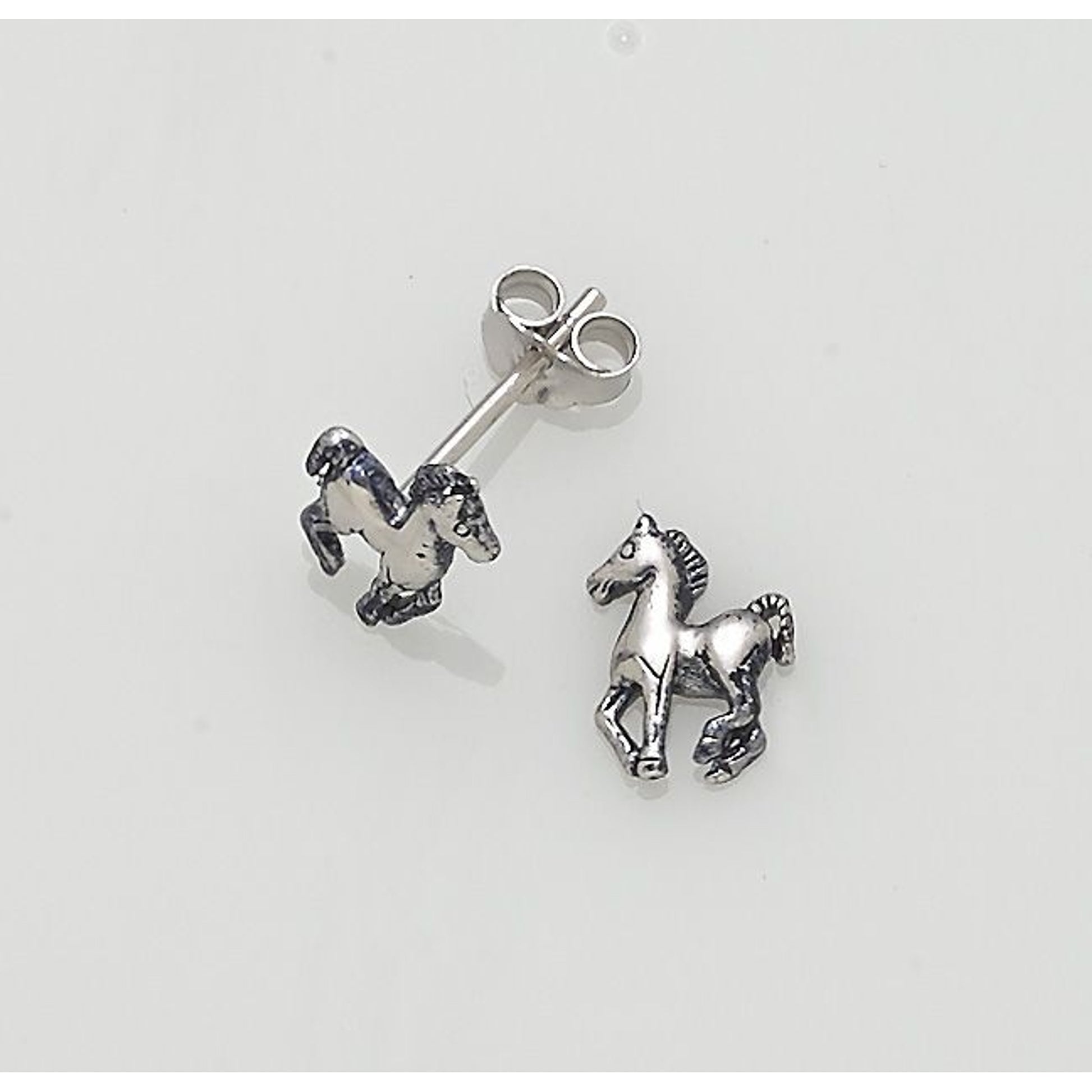 Shiny Mini Foal Earrings Steel