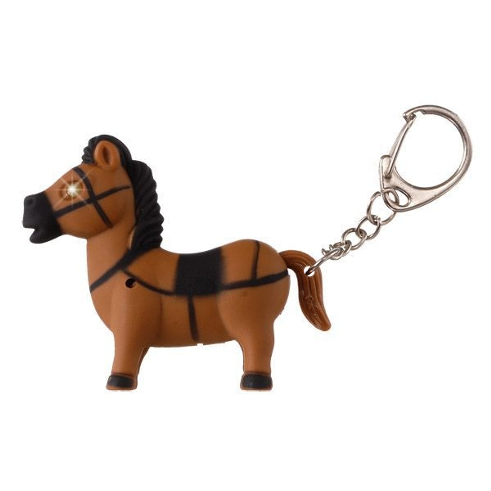 Tough1 Light Up Horse KeychainBk/Wh