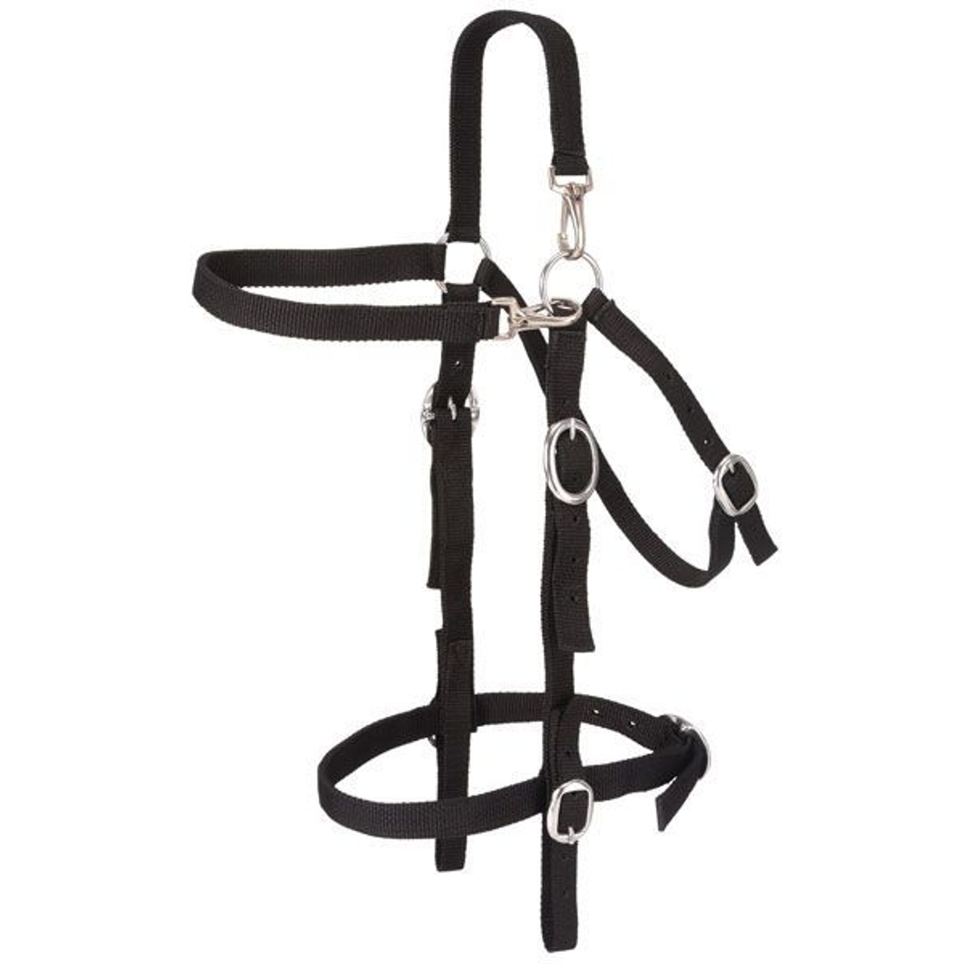 Tough1 Nylon Mule Headstall With Snap Crown Brn