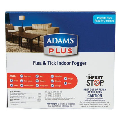 Adams Plus Fogger 3 Pack - 3 ounce each