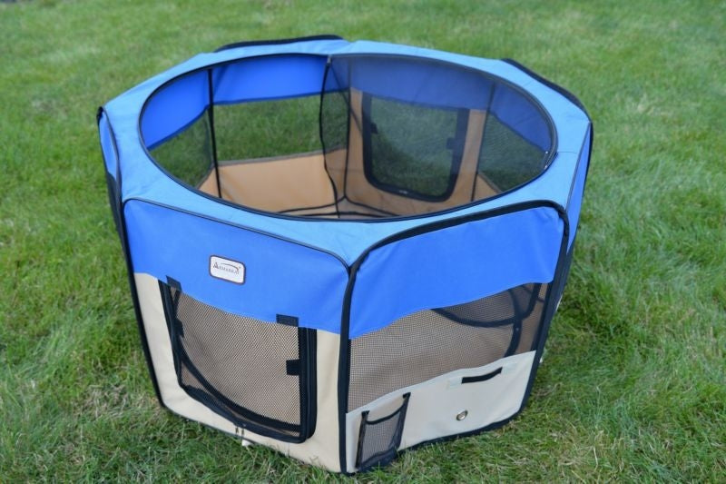 Armarkat Blue/Beige Portable Pet Playpen