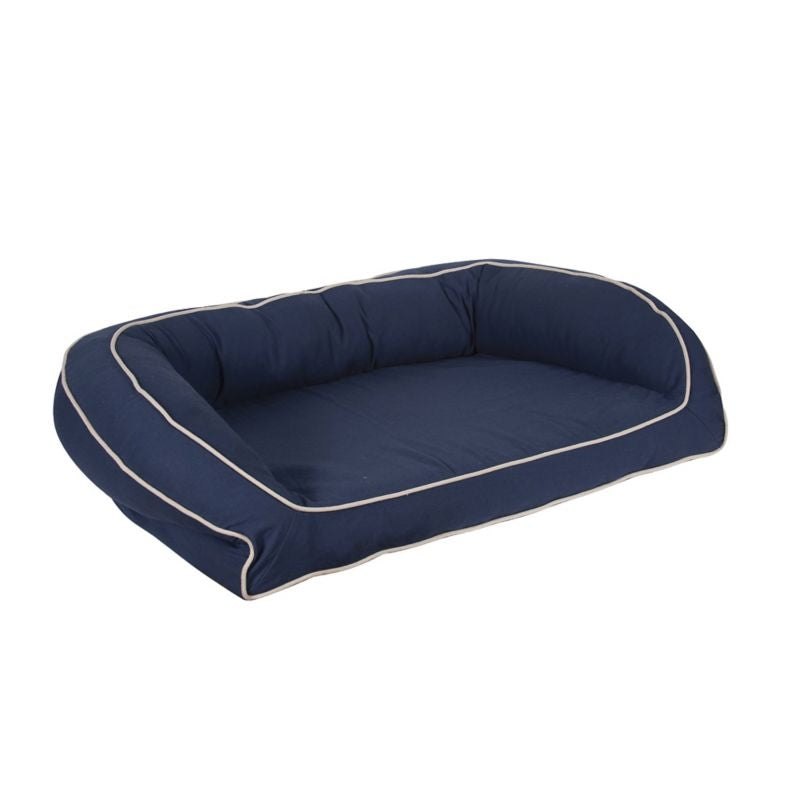 Carolina Pet Blue/Khaki Canvas Bolster Bed