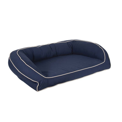 Carolina Pet Blue/Khaki Canvas Bolster Bed