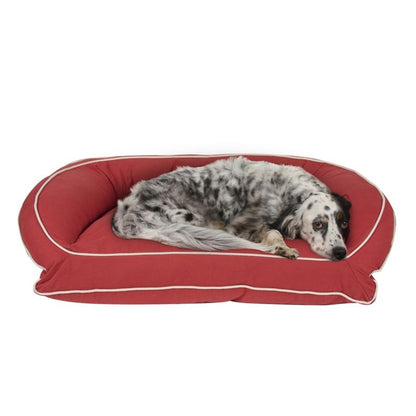 Carolina Pet Barn Red/Khaki Canvas Bolster Bed