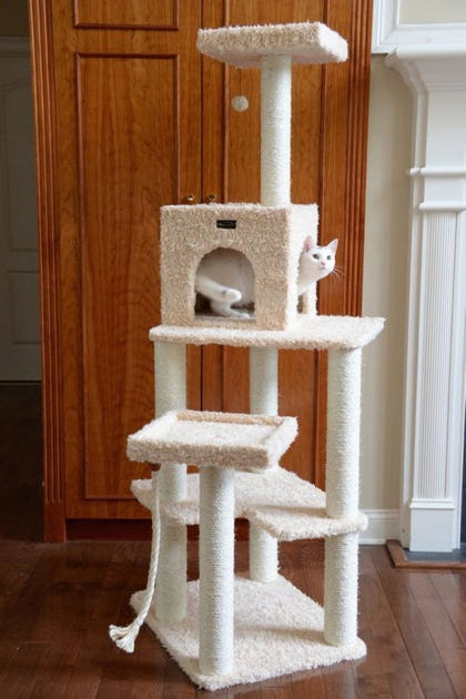 Armarkat Real Wood A6902 Cat Tower and Condo Beige