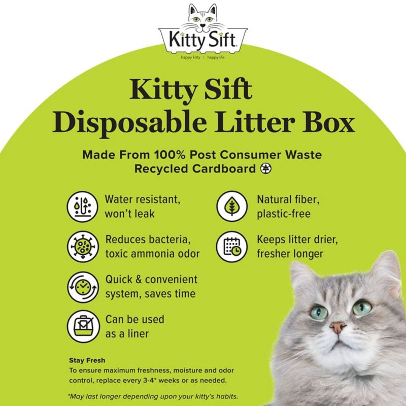 Kitty Sift Disposable Cat Litter Box 3Pk
