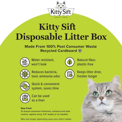 Kitty Sift Disposable Cat Litter Box 3Pk