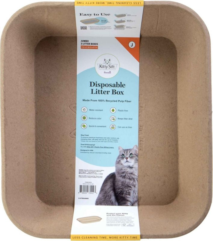 Kitty Sift Disposable Cat Litter Box 3Pk