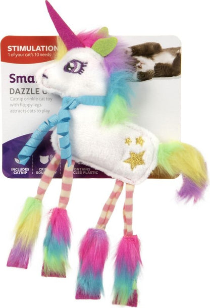 Smartykat Dazzle Unicorn Plush Crinkle Catnip Toy