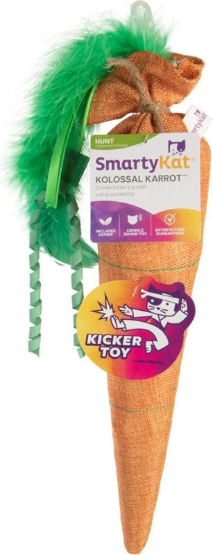 Smartykat Kolossal Karrot Plush Catnip Kicker Toy