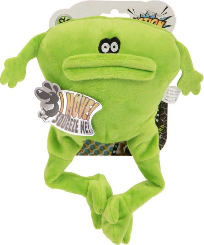 Godog Action Plush Frog Animated Squeak Dog Toy Lg