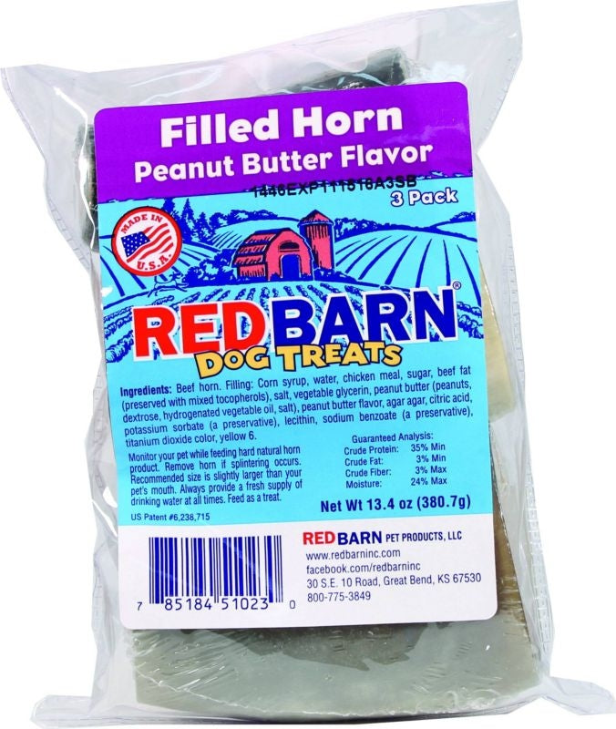 Peanut Butter Filled Horn Dog Treats 3 Pk