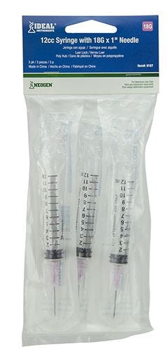 Disp 3cc Luer Lock Syringe with Needle 3Pk