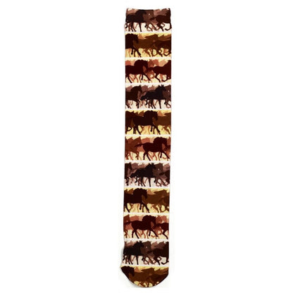 Ovation Ladies Zocks Boot Socks 9-11 Beige Horses