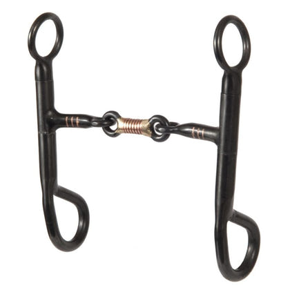 Black Steel Training Snaffle Bit 5 Inch Cheek