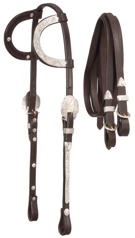 Royal King Double Ear Show Headstall with Reins