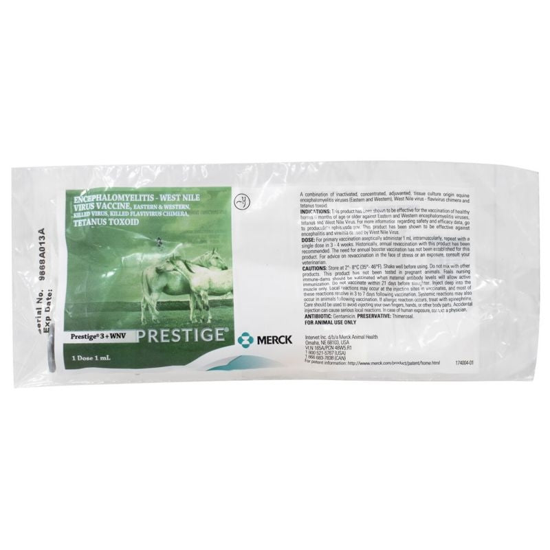 Merck Prestige 3 Plus WNV Vaccine MultiPack 10 Dos