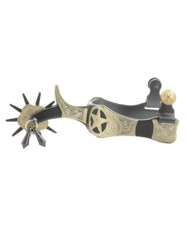 Western BS Texas Star 10pt Mens Jingle Bob Spurs