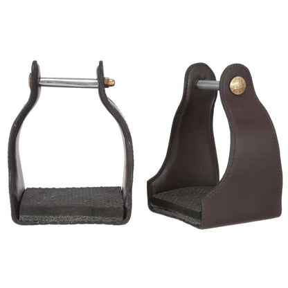 Tough1 Leather Cushioned Trail Stirrups