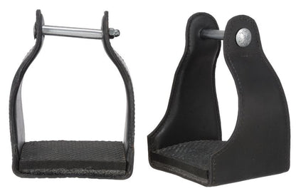 Tough1 Leather Cushioned Trail Stirrups