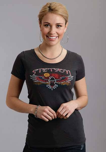 Stetson Ladies Aztec Eagle Stetson T Shirt X L