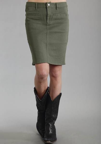 Stetson Ladies Solid Twill Pencil Skirt