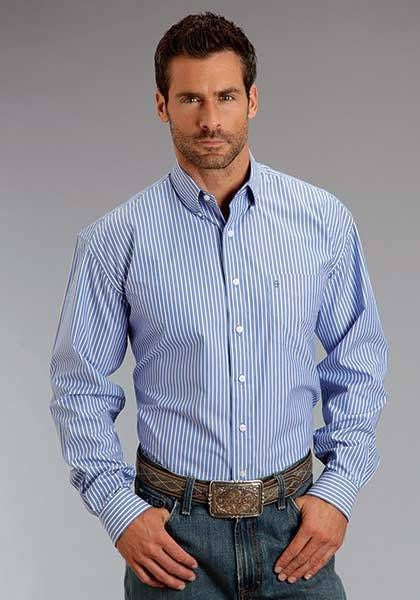 Mens Candy Stripe LS Snap Shirt