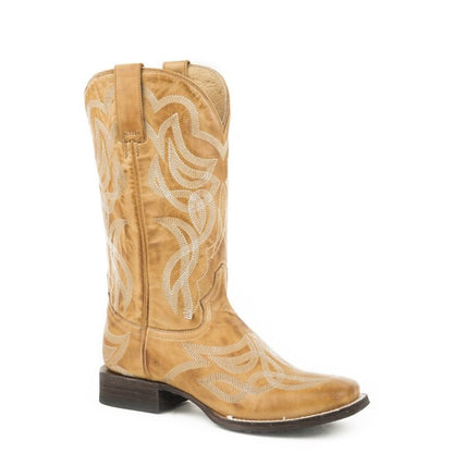 Stetson Ladies Reese Square Toe Cowgirl Boots 6 Bu