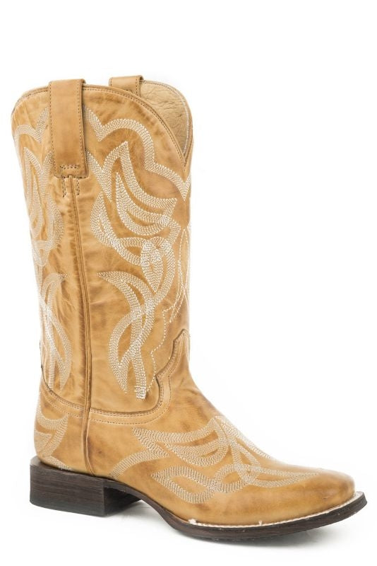 Stetson Ladies Reese Square Toe Cowgirl Boots 6 Bu