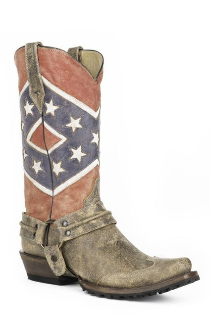 Roper Mens Rebel Biker Flag Bandit Boots
