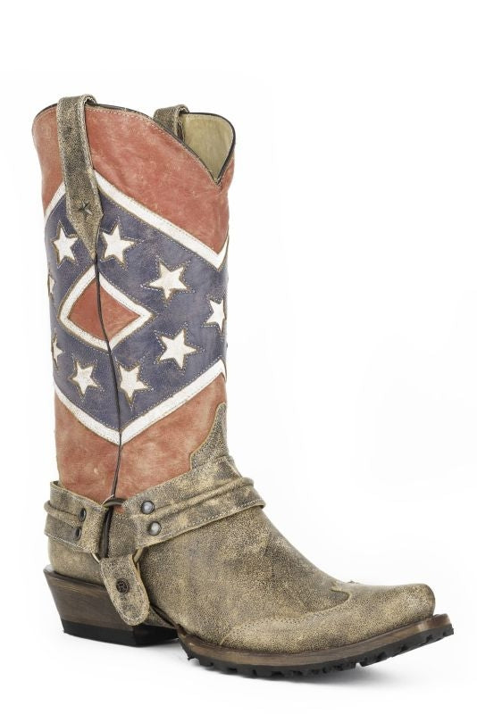 Roper Mens Rebel Biker Flag Bandit Boots