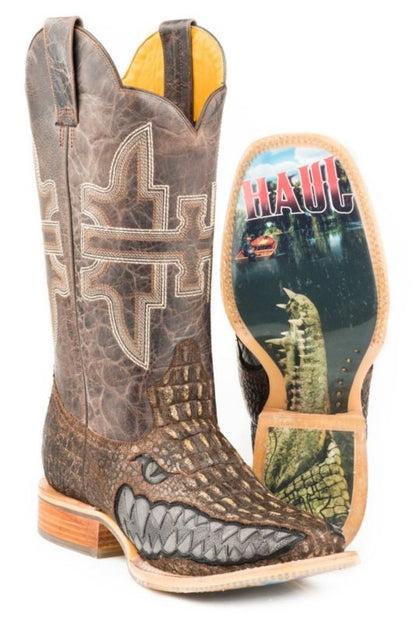 Tin Haul Mens Gator Square Toe Boots
