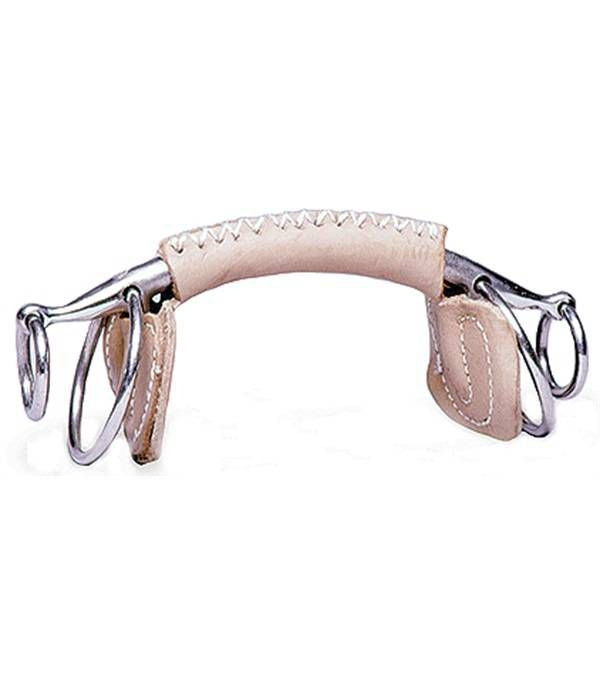 Jacks Leather Double Extension Ring Snaffle Bit