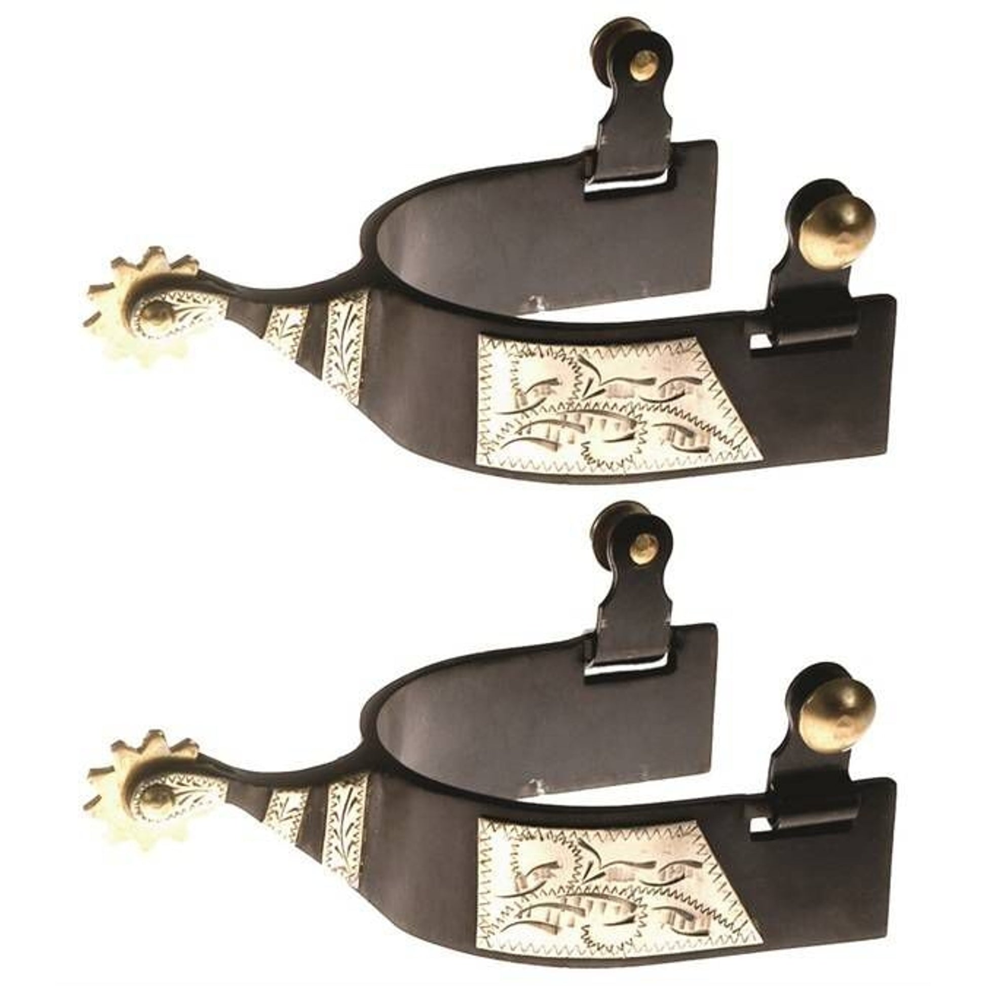 Jacks Roping Spurs with Engraved Silver Trim 11033