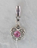 Joppa Heart with Stone Dangle Bead