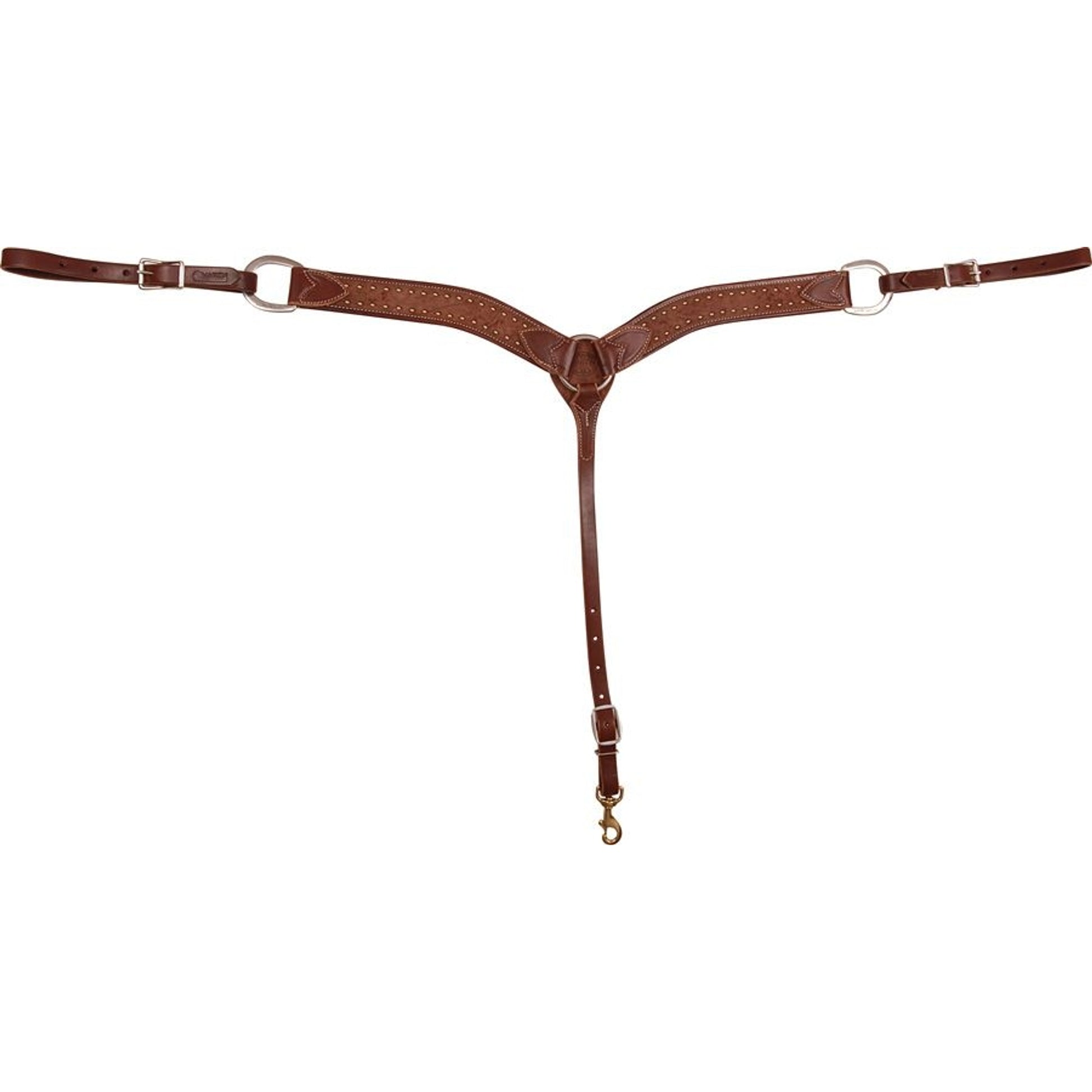 Martin 2" Buckstitch Breast Collar - Chocolate Roughout Leather