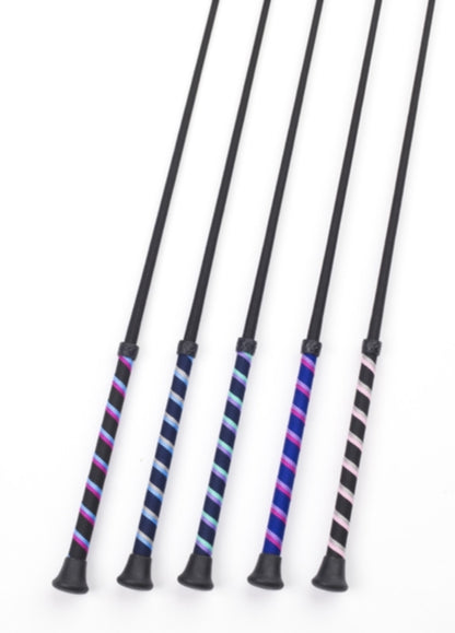 County Tri-Stripe DressageWhip 43 Black/Cerise